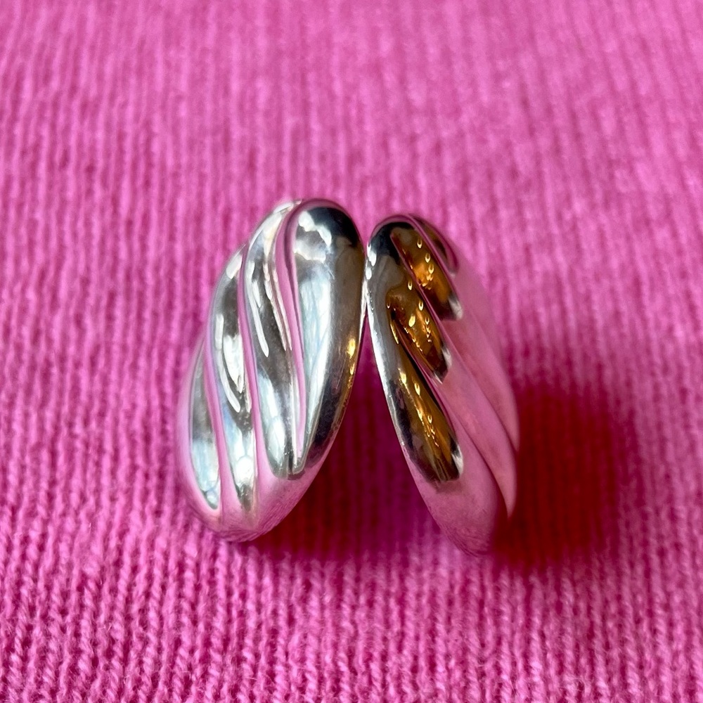 Fortunoff 925 Sterling Silver  Disc  Earrings - Picture 7 of 16